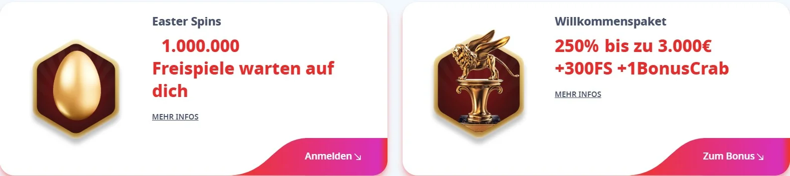 Casino Infinity bonus