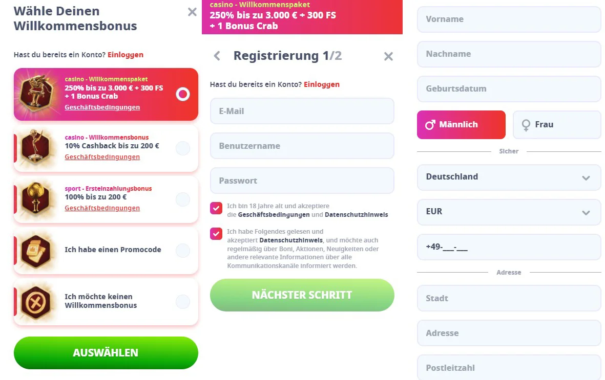 Casino Infinity Registrierung und KYC